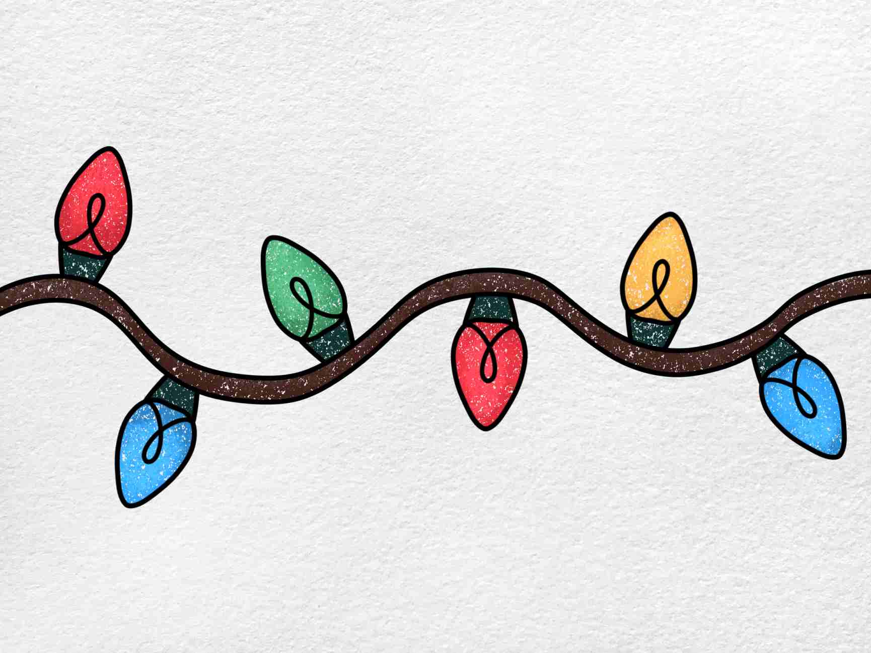 How To Draw Christmas Lights Step 6